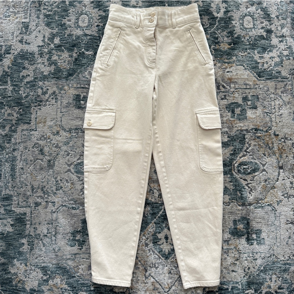 Aritzia Wilfred Free Cargo Pants Womens 2 Cream Mauve Modern Utility